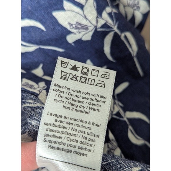 UNTUCKit Parrina SS Shirt 3xL Blue Linen Floral Button Up 2023 - Picture 10 of 16